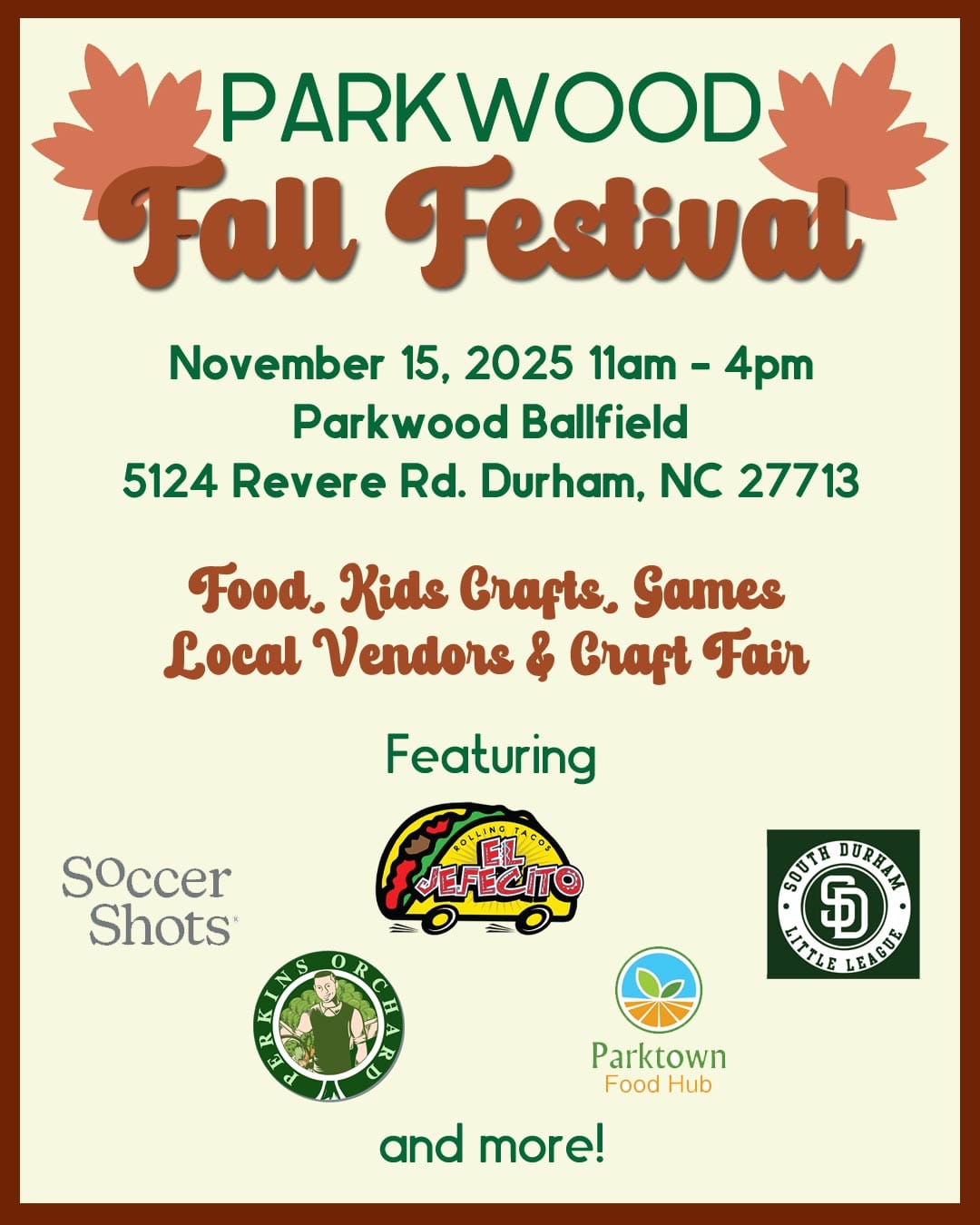Parkwood Fall Festival Planned for Nov. 15