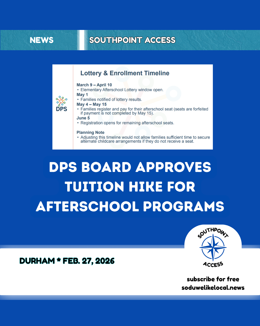 Durham Families Face Higher Afterschool Tuition Ahead