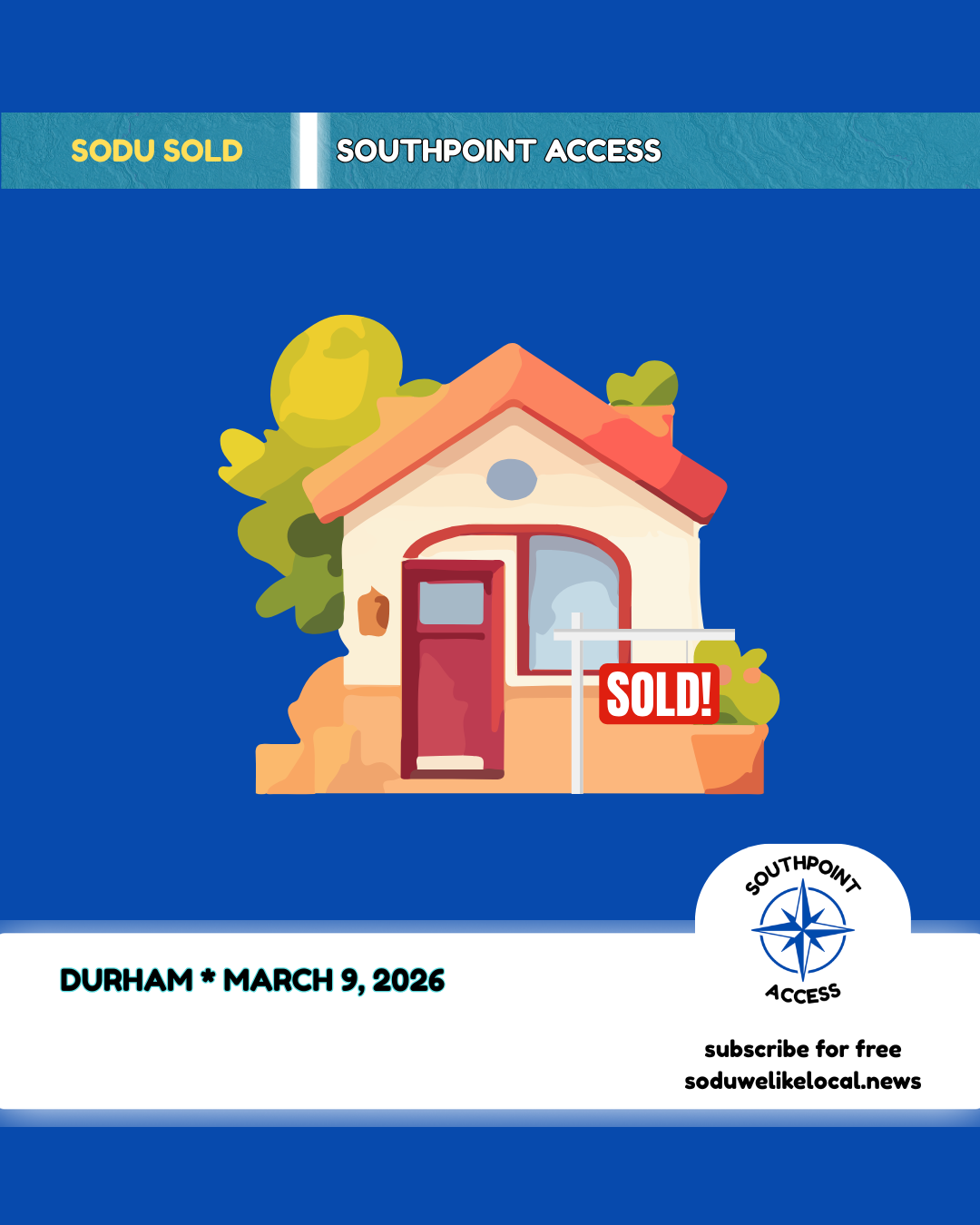 SoDu Sold: Home Sales Tracker - March 2026