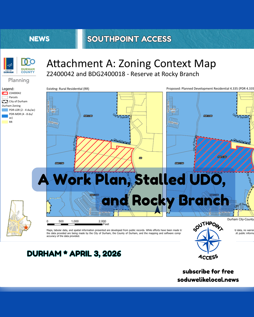 [SoDu We Watch Our Government] Durham Planning Commission - April 14, 2026: A Work Plan, Stalled UDO, and Rocky Branch
