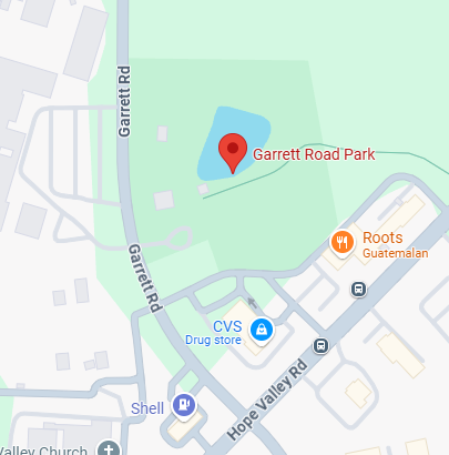 Map showing location of Garrett Road Park.