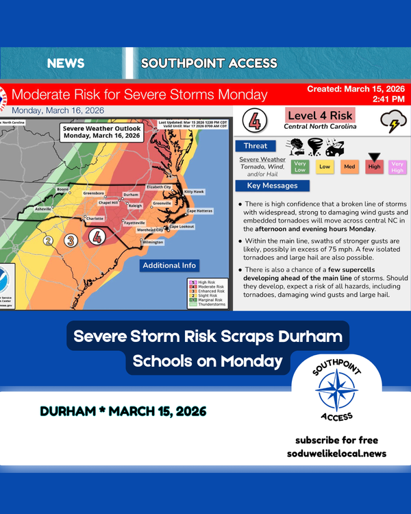 Durham Schools Closed Monday Due to Weather