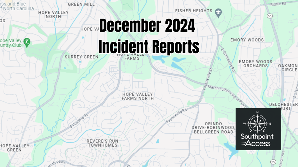 South Durham Criminal Incident Reports for December 2024