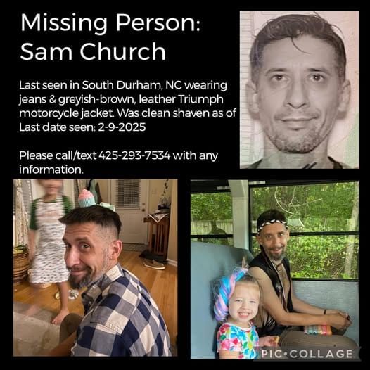 [SoDu Alert] Missing Person Sought: Sam Church